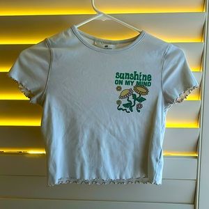 Ruffle egged H&M cropped t-shirt